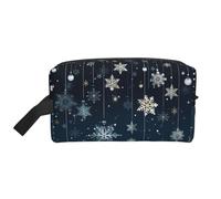 Mexpekil Xmas Snowflake Travel Toiletry Bag for Women Men Waterproof Wash Bag Large Capacity Makeup Cosmetic Bags Portable Storage Pouch Organiser Bag