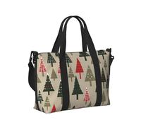 Mexpekil Xmas Trees Geometric Travel Duffel Bag Waterproof Sports Gym Bag Large Weekend Overnight Bags for Women Men Foldable Carry On Luggage Tote Bag for Flight