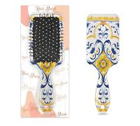 Mexpekil Yellow Blue Ceramic Tile Pattern Detangling Paddle Hair Brush Wet Dry Hair Brushes Massage Air Cushion Comb for ids Girls Women Men