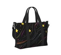 Mexpekil Yellow Stars Galaxy Travel Duffel Bag Waterproof Sports Gym Bag Large Weekend Overnight Bags for Women Men Foldable Carry On Luggage Tote Bags for Flight