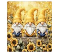 Mexpekil Yellow Sunflowers Wood Gnomes Dishwasher Magnet Cover 21x26Inch Decorative Dish Washer Sticker for Front Door Waterproof Kitchen Appliance Panel Magnetic Decal