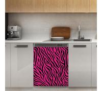 Mexpekil Zebra Print Pattern Hot Pink Dishwasher Magnet Cover 21x26Inch Decorative Dish Washer Sticker for Front Door Waterproof Kitchen Appliance Panel Magnetic Decal