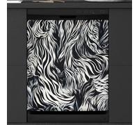 Mexpekil Zebra Skin Print Dishwasher Magnet Cover 21x26Inch Decorative Dish Washer Sticker for Front Door Waterproof Kitchen Appliance Panel Magnetic Decal