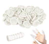 MEXRUMI 100 Pieces Latex Finger Covers, Latex Finger Covers, Anti-Static Latex Cover for Injured Fingers, Cracked Fingers, Nail Art, Crafts, Arts and Crafts (White)