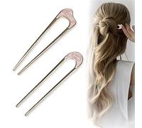 MEXRUMI 2 Pieces French Hair Pin, U Shaped Hairpin, U Shape, Hair Pin, U Shaped Hairpin, for Girls Women