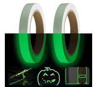 MEXRUMI Pack of 2 Luminous Tape 3 Metres x 1.5 cm / 2 cm Fluorescent Tape Adhesive Glow in the Dark Tape Warning Tape Safety Tape Removable Waterproof