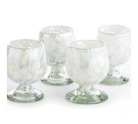 MEXTEQUIL - Authentic Mexican Tequila Hand Blown Shot Glasses - Set of 4-2 oz - Mini Glass Snifters - Heavy Base - Cognac (White spots)