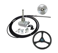 MEXWLOP 12FT Planetary Gear Marine Outboard Mechanical Steering System Helm With Boat Steering Cable Wheel Boat Rudder