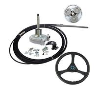 MEXWLOP 12FT Planetary Gear Marine Outboard Mechanical Steering System Helm With Boat Steering Cable Wheel Boat Rudder