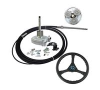 MEXWLOP 14 FT Planetary Gear Outboard Engine Boat Marine Steering System With Control Cable And ABS Steering Wheel Boat Rudder