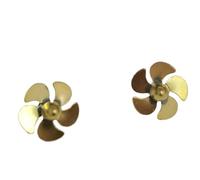 MEXWLOP 1Pair 5-Blades Mini Brass Propeller Dia. 12mm 16mm 18mm 20mm M2, For 2mm Shaft Simulation Model Ship Marine Scale Boat DIY Parts High Thrust Marine Propeller(1pair Dia.12mm)