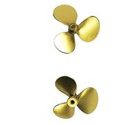 MEXWLOP 1pair DIY Nautical Model 3-blade Metal Propeller Shaft Hole M2 M4 Mini Paddle, For RC Boat Diameter 50/45/40/35/30/25/20/15mm High Thrust Marine Propeller(1pair 40mm x M4)