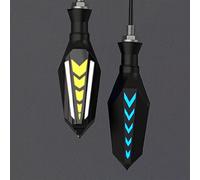 MEXWLOP 2 In 1 for Double Sided Flowing Motorcycle Turn Signals LIGHT | Turn Signal Light Built for Relay Flashing Blinker Universal M10 Waterproof
