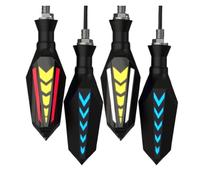 MEXWLOP 2 In 1 for Double Sided Flowing Motorcycle Turn Signals LIGHT | Turn Signal Light Built for Relay Flashing Blinker Universal M10 Waterproof