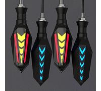 MEXWLOP 2 In 1 for Double Sided Flowing Motorcycle Turn Signals LIGHT | Turn Signal Light Built for Relay Flashing Blinker Universal M10 Waterproof