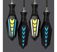MEXWLOP 2 In 1 for Double Sided Flowing Motorcycle Turn Signals LIGHT | Turn Signal Light Built for Relay Flashing Blinker Universal M10 Waterproof