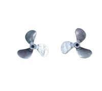 MEXWLOP 3-Blades Zinc Alloy Propeller Full Submerged Metal CW CCW Paddle, For RC Feeding Boat Electric Bait 4mm Shaft High Thrust Marine Propeller(1pair 44mm)