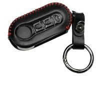 MEXWLOP 3 Button Car Key Cover, for Fiat, 500 Panda Punto Bravo Qubo Delta Ypsilon, for Smart, Flip PU Zinc Alloy Leather Car Key Cover