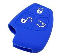MEXWLOP 3 Button Car Key Fob, for , for , Cls Sl C E S Class Amg Silicone Rubber Cover Remote, for Smart Car Key Cover(BLACK BLUE)