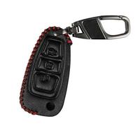 MEXWLOP 3 Button Car Key Fob, for Ford, for Mondeo, for Focus, for Fiesta, B Max Galaxy, for Mondeo, Leather Car Remote Folding Key Ring Car Key Cover