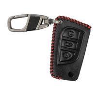MEXWLOP 3 Button PU Car Key Cover, for Toyota, for Corolla, Avensis Verso Yaris Aygo Rav 4 C HR Auris TC Series Key Chain Case Cover Shell Protector Car Key Cover