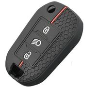 MEXWLOP 3 Button Silicone Remote Car Key Chain Ring Shell Cover, for Peugeot, 208 301 308 508 5008 3008, for Citroen, 2010-2023 Case Holder Car Key Cover
