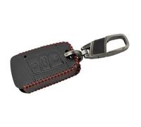 MEXWLOP 3 Buttons, for VW, for Passat, B8 Altas, for Jetta, for Skoda, for Superb A7, for KODIAQ, for Tiguan, Black Leather Key Cover Case Auto Insert Blade Keyring Car Key Cover