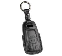 MEXWLOP 4 Button Car Key Fob , For A4 A5 SQ5 Q5 Q7 TT A4 Quattro, for ALLROAD, 2016-2019 Leather Remote Key Ring Fob Shell Cover Case Holder Car Key Cover