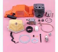 MEXWLOP 46mm Cylinder Piston Starter Kit, For Husqvarna 55 51 Carburetor Air Filter Chain Brake Band Adjuster Chainsaw Replacement Part Chainsaw Piston Kit
