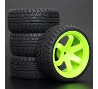 MEXWLOP 4Pcs 26mm Rubber RC Tyres Wheel Rims Hex 12 1:10th, for HSP, for HPI, Sprint 2 Drift RS4 On Road 4WD Rc Scale Model Car Wheels(703-8003)