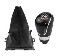 MEXWLOP 5 6 Speed Gear Shift Knob Lever Leather Gaiter Boot Dust Cover, for Ford, for Fiesta, 2008-2012 Manual Case Car Styling Accessories Car Gear Shift Knob(Black 6 Speed Black)