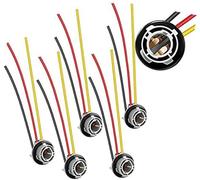 MEXWLOP 5 PCS 1156 LED Bulb Socket, BA15S P21W Wiring Harness Sockets Adapter, for LED Bulbs Turn Signal Lights Backup Lights Time Running Lamps Headlight Bulb Socket(BLACK 3 Pin)