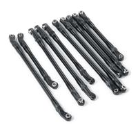 MEXWLOP Alloy Steering Link Rod 10Pcs 313mm Wheelbase Linkage All-car Pull 1/10, for Axial, for SCX10II 90046 90047 RC Crawler Car Suspension Arm(B)