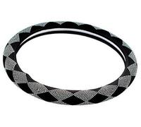 MEXWLOP Auto Interior Decorations 38cm Plush Car-styling Car Steering Wheel Covers Colorful Rhinestone Covered Universal Steering Wheel Trim Sticker(BLACK Colorful)