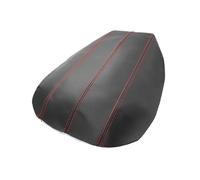 MEXWLOP Car Accessories Microfiber Leather Center Console Lid Armrest Box Cover Sticker Trim, for Cadillac, ATS 2013-2017 2018 2019 Car Armrest Cover(Black with red)