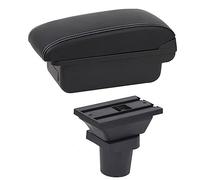 MEXWLOP Car Armrest Box Car Centre Console Storage Box USB Arm Rest Accessory, for Toyota, for Aqua Car Armrest(BLACK B1 White Line)