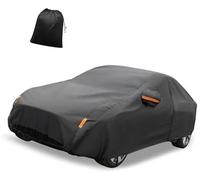 MEXWLOP Car Cover, for Tesla, Model 3 2017-2023 210T Polyester Outdoor Full All Weather Waterproof with Driver Door, for Zipper, License Full Car Cover Outdoor Waterproof
