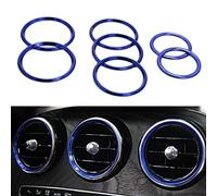 MEXWLOP Car-Styling Ac Outlet Ring Decoration Air Conditioning Vents Trim Stickers Cover 7X Blue Red, for Mercedes-Benz, C Class W205 Glc Car Air Vent Trim(Blue)