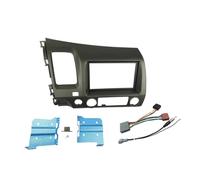 MEXWLOP Dark Atlas Gray Double Din Fascia 2007-2011, for Civic, Radio DVD Stereo Dash Mount Installation Trim Kit + Wire Harness Antenna Car Audio Trim(173X98 mm)