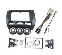 MEXWLOP Double Din Radio Fascia, for JAZZ, LHD for RHD CD GPS DVD Stereo Panel Headunit Dash Mount Installation Trim Kit Frame Car Audio Trim(Left wheel with ISO,178X100 mm)