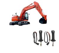 MEXWLOP Excavator Control Handles Aluminum Joystick with 3 Buttons for Earthmoving Machinery Operations Excavator Handle Dust Cover(Gray Cn)