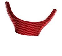MEXWLOP For 5 Series GT 7 Series F10 F11 F07 F01 F02 F03 F04 2009-2017, real carbon fiber car steering wheel decorative cover sticker Steering Wheel Trim Sticker(Red)
