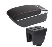 MEXWLOP For Chevrolet, for Aveo T200 T250 T255 Car Armrest Box Center Console Storage Box Rotatable Accessories Car Accessories Car Armrest(BLACK B1 Red Line No Usb)