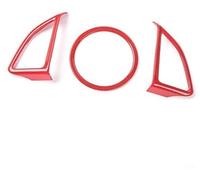 MEXWLOP , for Chevrolet, for Camaro, 2017 Up, ABS Car Interior Steering Wheel Decoration Cover Trim Stickers Car Accessories Styling Steering Wheel Trim Sticker(Red 3 pc)