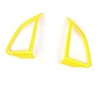 MEXWLOP , for Chevrolet, for Camaro, 2017 Up, ABS Car Interior Steering Wheel Decoration Cover Trim Stickers Car Accessories Styling Steering Wheel Trim Sticker(Yellow 2 pc)
