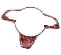 MEXWLOP For Jimny 2019+, Interior Mouldings Car Steering Wheel Decoration Cover Stickers Accessories Steering Wheel Trim Sticker(Carbon fbier red)