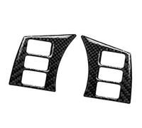 MEXWLOP , for NISSAN, 350Z 2003-2009, 2PCS Carbon Fiber Steering Wheel Button Cover Trim Interior Decoration Carbon Fiber Black Stickers Steering Wheel Trim Sticker