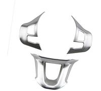 MEXWLOP , for Peugeot, 2008 208 308 2014 2015 2016 2017 2018 2019, 3Pcs/Set Car Steering Wheel Decoration Cover Trim Sticker Steering Wheel Trim Sticker(BLACK Matt Silver)
