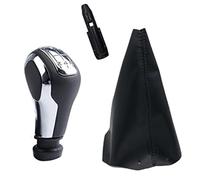 MEXWLOP Gear Knob, for Peugeot, 307 308 106 107 205 206 306 406, for Citroen, for Picasso C1 C2 C4 C5 Leather Gear Shift Knob Gaiter Boot Cover Case Gear Shift Knob(Black K0066)