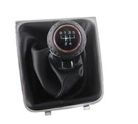 MEXWLOP Gear Shift Knob Lever Switch Handle Leather, for Golf, 7 A7 MK7 GTI GTD 2013 2014-2018 Manual Gearbox 5 6 Speed Car Gear Shift Knob Replacement(Black 5 Speed Black line)